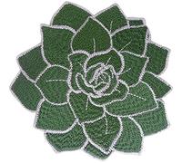 Green Flower Iron On Patch Sew On Dress Skirt T Shirt Floral Embroidered Badge