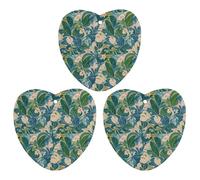 Green Flower Leaves Car Air Freshener, 3 Pcs Love form Hanging Air Freshener Cards, Long Lasting Fragrance Scented Cards for Car, Home, Office White-style