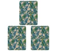 Green Flower Leaves Car Air Freshener, 3 Pcs Square Hanging Air Freshener Cards, Long Lasting Fragrance Scented Cards for Car, Home, Office Gray-style