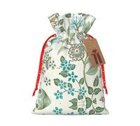 Green Flower. Print Gift Drawstring Bags Reusable Present Sack Versatile Birthday Holiday Party Favors
