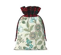 Green Flower. Print Gift Reusable Bags Festive Drawstring Pouches Versatile Birthday Wedding Favors