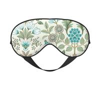 Green Flower. Sleep Mask Night's Sleep Soft Eye Mask Adjustable Strap Works Nap Position Sleeping Aid