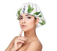 Green Flower Watercolor Herb Sage Leaves And Branches,Adult's Satin Sleeping Cap - Women's Elastic Sleep Bonnet, Adjustable Overnight Hair Cover