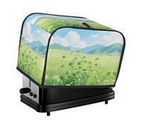 green flowers Toaster Cover 2 Slice, Waterproof Bread Machine Covers with Pockets Universal Size Kitchen Small Appliance Cover with Handle, Dust and Fingerprint Protection
