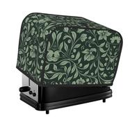 Green Flowers Toaster Cover 2 Slice, Waterproof Bread Machine Covers with Pockets Universal Size Kitchen Small Appliance Cover with Handle, Dust and Fingerprint Protection