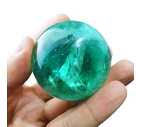 Green Fluorite Crystal Ball,Feng Shui Home Decor Ornament, Quartz Round Sculpture Figurine for Divination Tabletop Display,9cm