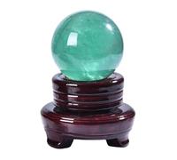 Green Fluorite Crystal Ball Ornament,Crystal Stone Sphere Figurines Green Crystal,Feng Shui Home Decor, Accessory,6cm