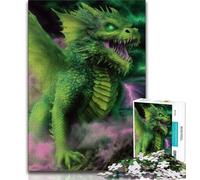 Green Flying Dragon 1000 Piece Jigsaw Puzzle for Adults Teens,Challenging To Complete But Fun And Humorous Unique Home Decor And Gifts (38x26cm)