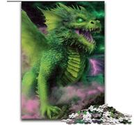 Green Flying Dragon 1000 Pieces Jigsaw Puzzles For Teens And Adults, Toys Educational Games Stress Relieving Unique Birthday And Gifts (26x38cm)
