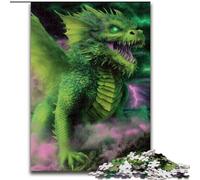 Green Flying Dragon Jigsaw Puzzles for Adults 1000 Piece Puzzle, Educational Games Home Decoration Suitable for Desktop Decoration (50x75cm)