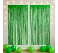 Green Foil Fringe Curtain 6.5ft x 3.2ft Party Backdrop Decoration 1 Pack Metallic Tinsel Door Curtain for Birthday Wedding Baby Shower Photo Booth & Festive Events