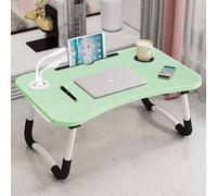 (Green) Foldable Laptop Bed Table with USB Ports