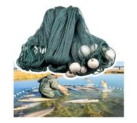Green Folding Fishing Beach Seine Drag Net for Saltwater/Freshwater, 2 3 4 6 CM Mesh Fishing Shrimp Gill Cast Throw Net with Float for Seining Minnows Shiners(0.5F,H8m/26.2Ft L20m/65.6Ft)