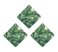 Green Foliage Botanical Car Air Freshener, 3 Pcs Rhombus Hanging Air Freshener Cards, Long Lasting Fragrance Scented Cards for Car, Home, Office Gray-style