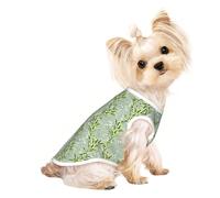 Green Foliage Dog Tshirt Soft Mesh Breathable Sleeveless Tank | Soft Polyester Mesh Dog Tshirt With Breathable Weave Keeps Puppies And Cats Cool, Sleeveless Pullover For Easy Wear