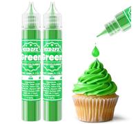 Green Food Colouring Gel - Concentrated Gel Food Colour for Baking, Cake Decorating, Candy, Macaron, Icing and Cooking - Neon Food Dye for Slime Making and DIY Crafts - 30ml×2 Bottles