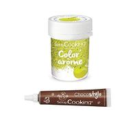 Green Food dye Apple Flavor 10 g + Edible Chocolate Pen
