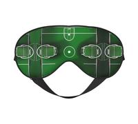 Green Football Field Print Soft Eye Mask for Women Men Comfortable with Adjustable Strap for Travel Yoga Nap Shift Work
