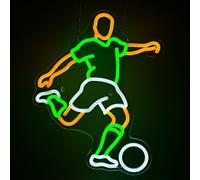 Green Football Player Neon Light Sign for Wall Decor - Dimmable LED Sign for Bedroom, Bar, Man Cave & Game Room Decor - Gifts for Football Lover, Boys, Boyfriend, Husband - 16.5×12 Inch