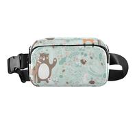 Green Forest Animals Fanny Packs Women Hip Pouch Belt Bag Waterproof Festival Cross Body Waist Purse, Green Forest Animals, 8 x 5.3 x 2.3 inch, Funny Cute, Green Forest Animals, 8 x 5.3 x 2.3 inch