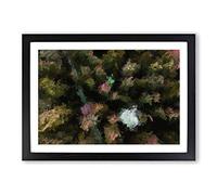 Green Forest n Sweden in Abstract Framed Print | A2 Black Framed Wall Art | Ready to Hang | Abstract Landscape Picture | Living Room Bedroom Lounge Office
