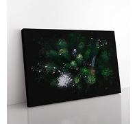 Green Forest N Sweden Paint Splash Modern Art Canvas Wall Art Print Ready to Hang, Framed Picture for Living Room Bedroom Home Office Décor, 50x35 cm (20x14 Inch)