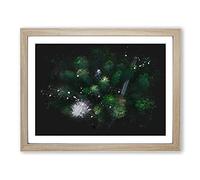 Green Forest N Sweden Paint Splash Modern Art Framed Print | A2 Oak Framed Wall Art | Ready to Hang | Modern Landscape Picture | Living Room Bedroom Lounge Office