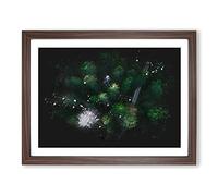 Green Forest N Sweden Paint Splash Modern Art Framed Print | A3 Walnut Framed Wall Art | Ready to Hang | Modern Landscape Picture | Living Room Bedroom Lounge Office