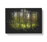 Green Forest Vol.1 Paint Splash Modern Art Canvas Wall Art Print Ready to Hang, Framed Picture for Living Room Bedroom Home Office Décor, 60x40 cm (24x16 Inch)