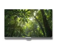 Green Forests Business Card Holder Metal Wallet Credit Card ID Case for Men Women