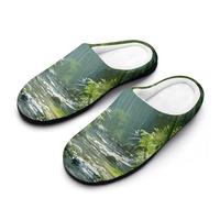 Green Forests Sunshine Tyndall Effect Men's Slippers House Slipper Anti-skid Sole Indoor Shoes Outdoor Comfort Cotton