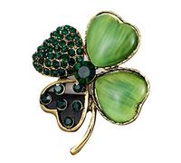 Green Four Luck Brooches Lapel Pin Shamrock Badges Backpack Decorations Jewelry St Patrick ' s Day Accessory Lapel Pins for Women