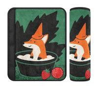 Green Fox Orange 2 Pack car seat Strap Covers, Release Stress to Your Neck and Shoulders, seat Belt Cover for Most Cars