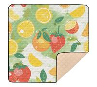 Green Fresh Fruits Summer Large Stylish Baby Gym & Activity Mat for Indoor Outdoor Washable Padded Baby Mat for Babies Infants Toddlers, 50'' x 50''