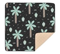 Green Fresh Simple Coconut Tree Cute Foldable Baby Gym & Activity Mat for Indoor Outdoor Water Resistant Kicking Mat for Babies Infants Toddlers, 50'' x 50''