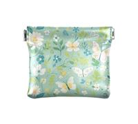 Green Fresh Summer Flower Women Leather Coin Purse Portable Change Wallet for Women Travel, green fresh summer flower, One Size, Modern