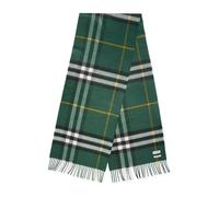 Green Fringed Scarf with Check Pattern - female - Burberry - Winter Scarves - Green - ONE SIZE - Accessories ONE SIZE