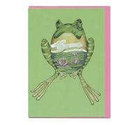 Green Frog Card Daniel Mackie Designs 7 x 5 inches wrapped in cello with envelope