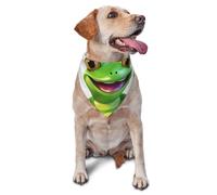 Green Frog Dog Bandana Pet Scarf Accessories for Small Medium Dogs Cats Photo Prop, Triangle Pet Bandanas Adjustable Puppy Bib Washable Dog Kerchief Puppy Neckerchief