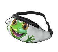 Green Frog Fanny Pack for Men Women Crossbody Waist Bag Waterproof Sports Belt Bag Outdoor Hip Pack