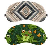 Green Frog on The Grass 2 - Piece Light-Blocking Soft Breathable Sleeping Mask Eye Patch