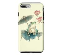 Green Frog Parasol Lotus Lily Pad Japanese Watercolor Case for iPhone 7 Plus/8 Plus