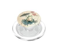 Green Frog Parasol Lotus Lily Pad Japanese Watercolor PopSockets PopGrip for MagSafe