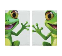 Green Frog Passport Holder, ID Card Protector Case Passport Holder with Slot Passports Travel Wallet Document Cover for Women And Men