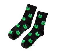Green Frog Pattern Socks Funky Reach pair Crew Animation Cartoon Funky Gift for Him Her Print Mid-Calf Black Green Kids Chil Girlfriend Animal Print Mid-Calf Pink Cool Bright Party Birthday Novelty