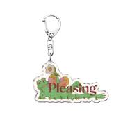 Green Frog Pleasing Art Cartoon Harry One 1D Direction Styles Acrylic Plastic Metal Enamel Decorative Keyring Bag Charm Key Ring Chain Keychain Personalised Clip Name Clasp Custom Design
