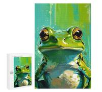 Green Frog Portrait Jigsaw Puzzle for Adults And Families, 1000 PCS, A Creative Way to Unwind after A Busy Day, for Family Nights