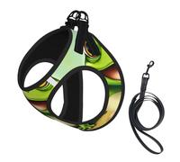 Green Frog print Dog Harness, 2X Buckle,Dog Vest,No Pulling Front Leash Clip,for Small Medium Dogs