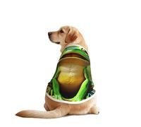 Green Frog Print Dog Shirts for Pet, Soft Breathable Vest Lightweight Stretchy Pet T-Shirt for Medium Dog