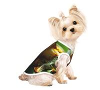 Green Frog print Dog Shirts for Small Dogs Stretchy T-Shirts Lightweight Tank Top Sleeveless Striped Vest